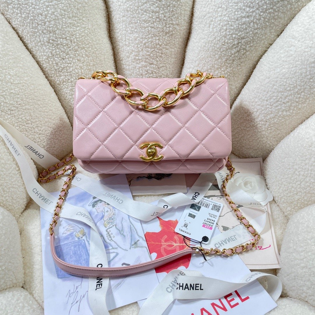 CHLLarge GlamIap Bag Gold Hardware PiNike For Women Handbags, Shoulder Bags 9.1in/23cm AS3367