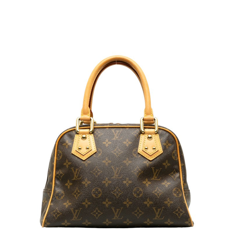 Louis Vuitton Monogram Manhattan PM Handbag M40026 Brown PVC Leather  Louis Vuitton
