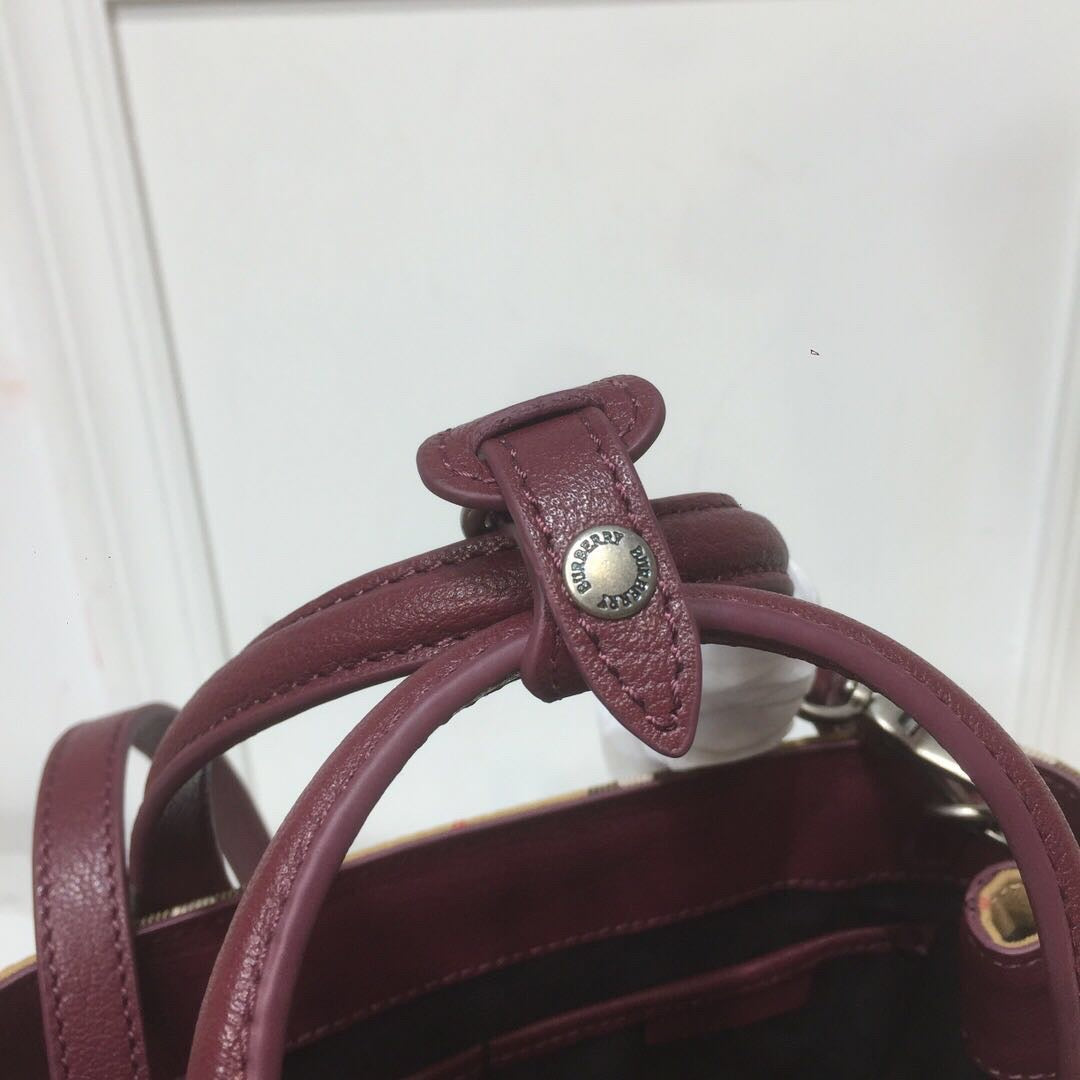 GLAMI Small Banner Vintage Check And Tote Purple For Women, WomenÃ¢â‚¬â„¢s Bags 10.5in/26cm
