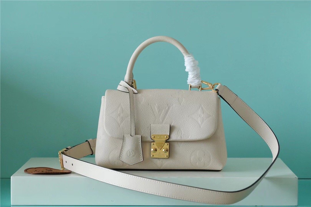 LV Madeleine GLAMI Monogram Empreinte Creme Beige For Women,  Shoulder and Crossbody Bags 9.4in/24cm LV M46008