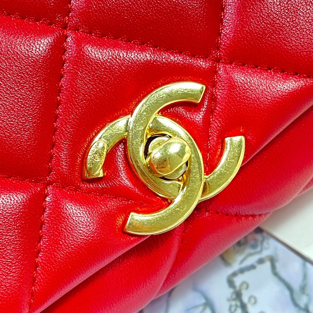 CHL GlamIap Bag Gold Hardware Red For Women Handbags, Shoulder Bags 7.9in/20cm AS3366