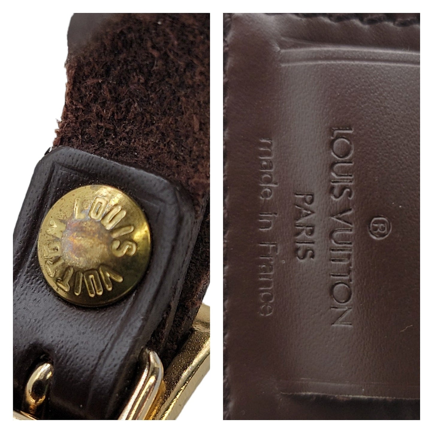 Louis Vuitton Damier Ebene Leather Luggage Tag