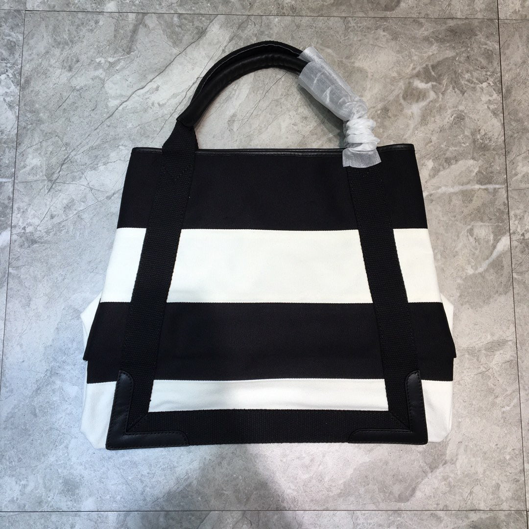 Balen Navy MeGLAMIum Cabas Tote Bag In Black And White, For Women,  Bags 14.1in/36cm