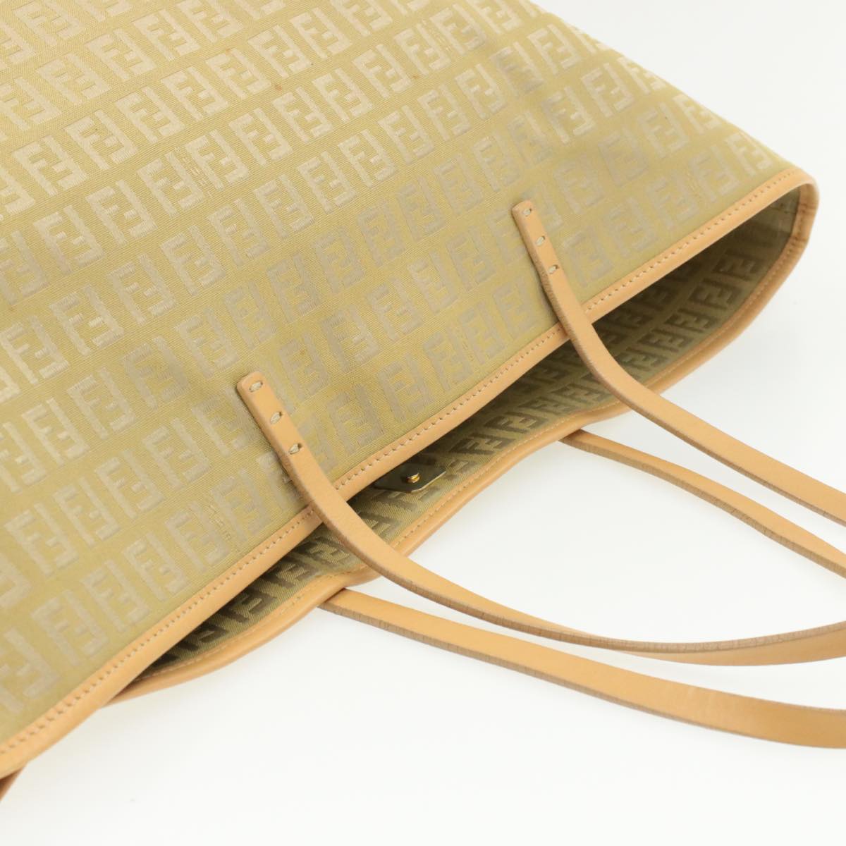 FENDI Zucchino Canvas Tote Bag Beige am136b