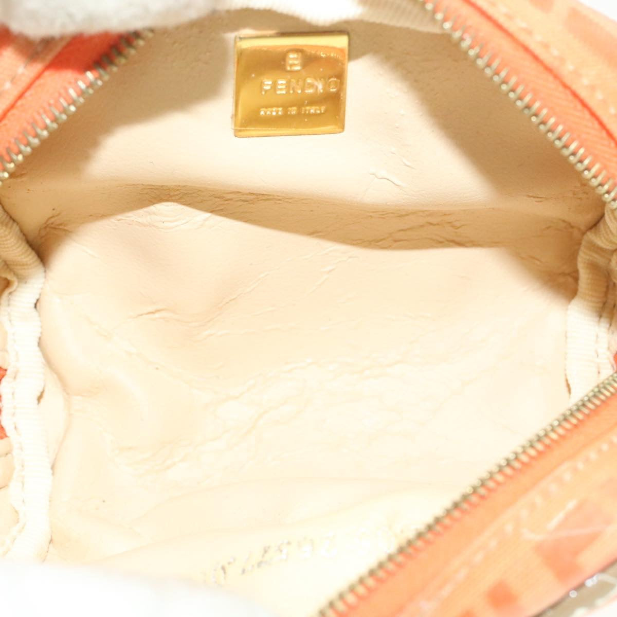 FENDI Zucchino Canvas Pouch Enamel Orange am187b