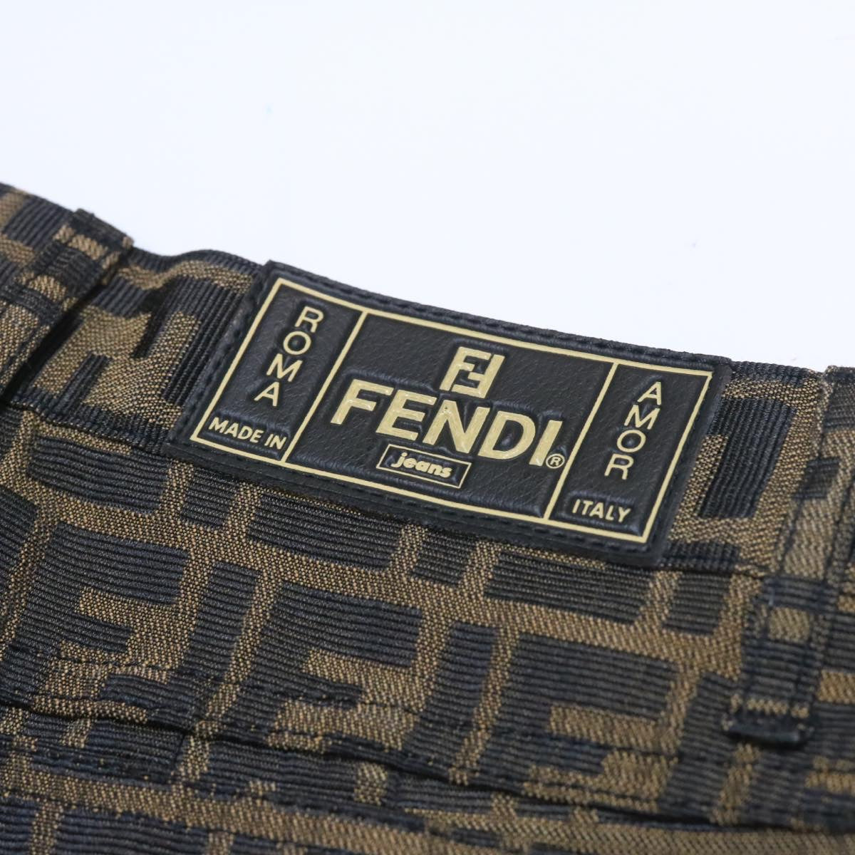 FENDI Zucca Canvas Pants Brown Black am225b
