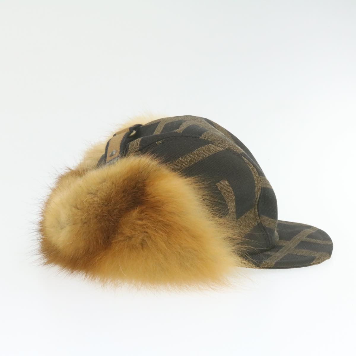 FENDI Zucca Canvas Cap Brown Black am324b