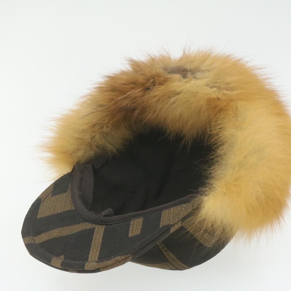 FENDI Zucca Canvas Cap Brown Black am324b