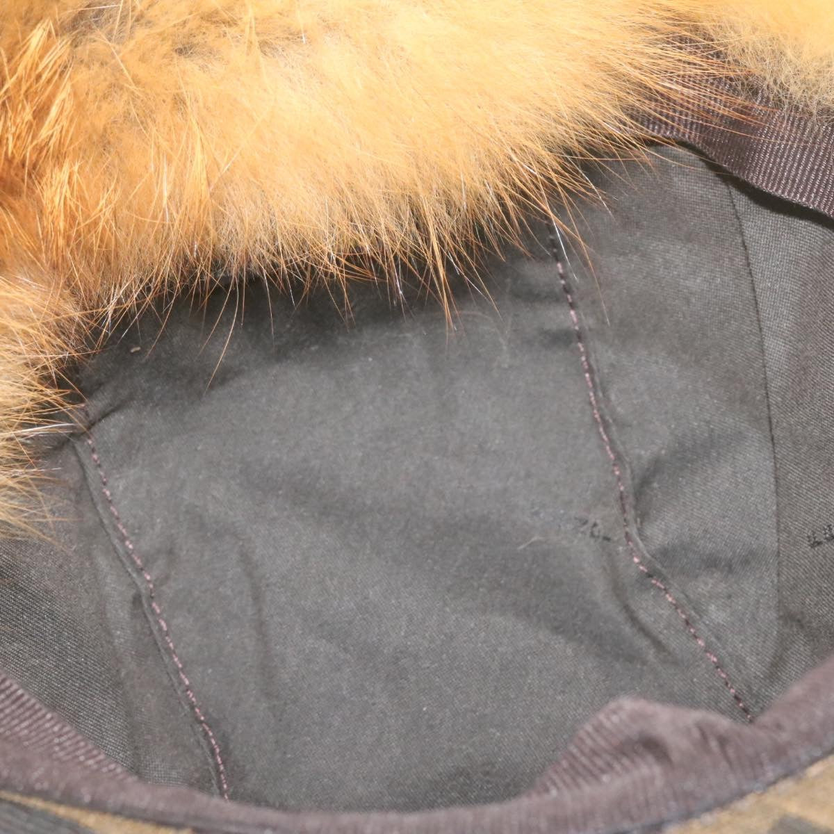 FENDI Zucca Canvas Cap Brown Black am324b