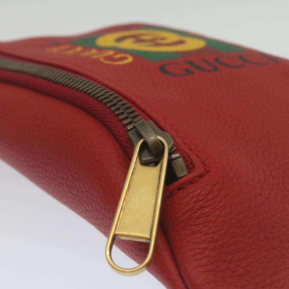 GUCCI Sherry Line Waist Bag Leather Red am462b