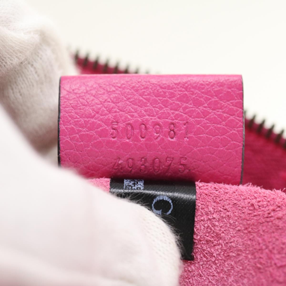 GUCCI Web Sherry Line Soho Clutch Bag Leather Pink am481b