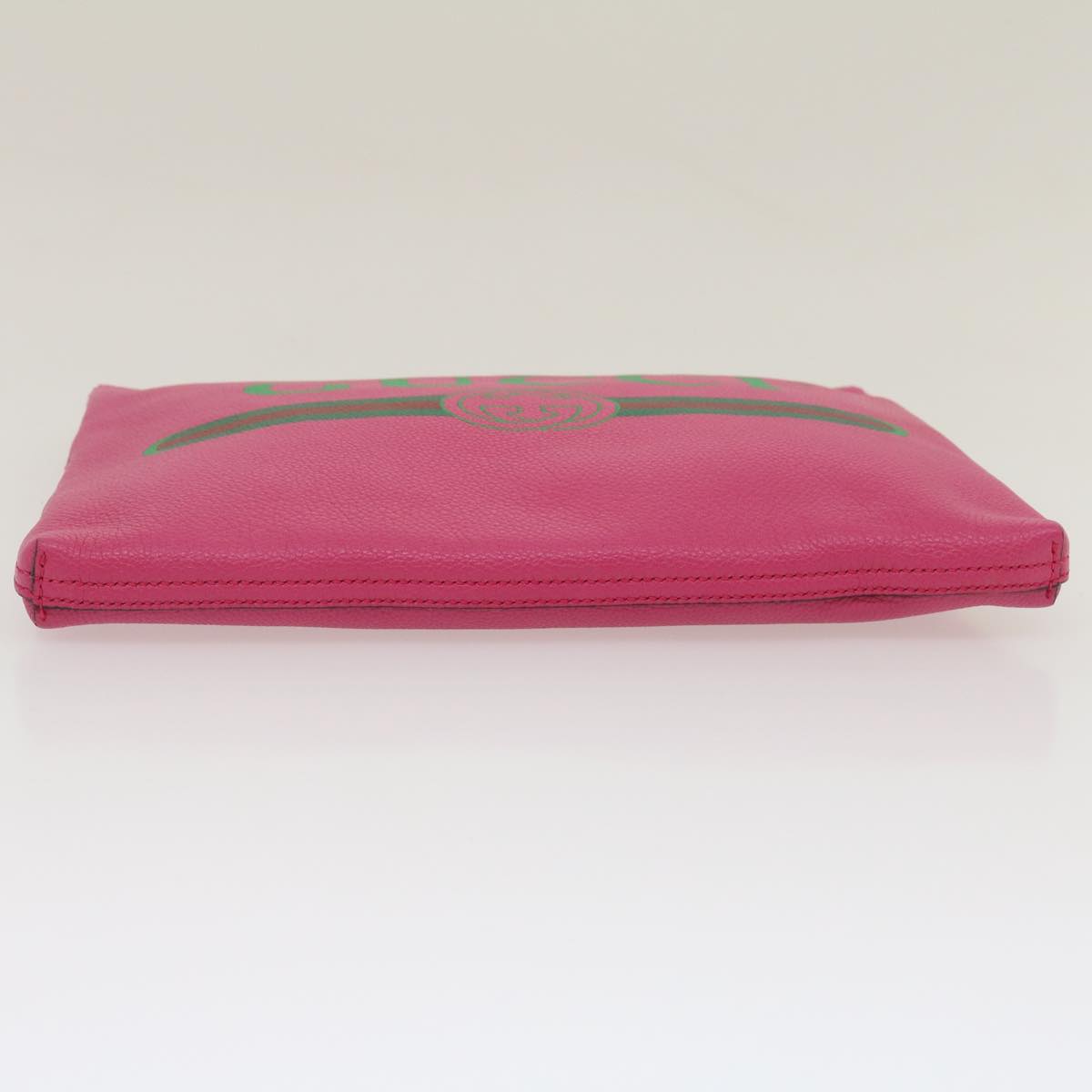 GUCCI Web Sherry Line Soho Clutch Bag Leather Pink am481b