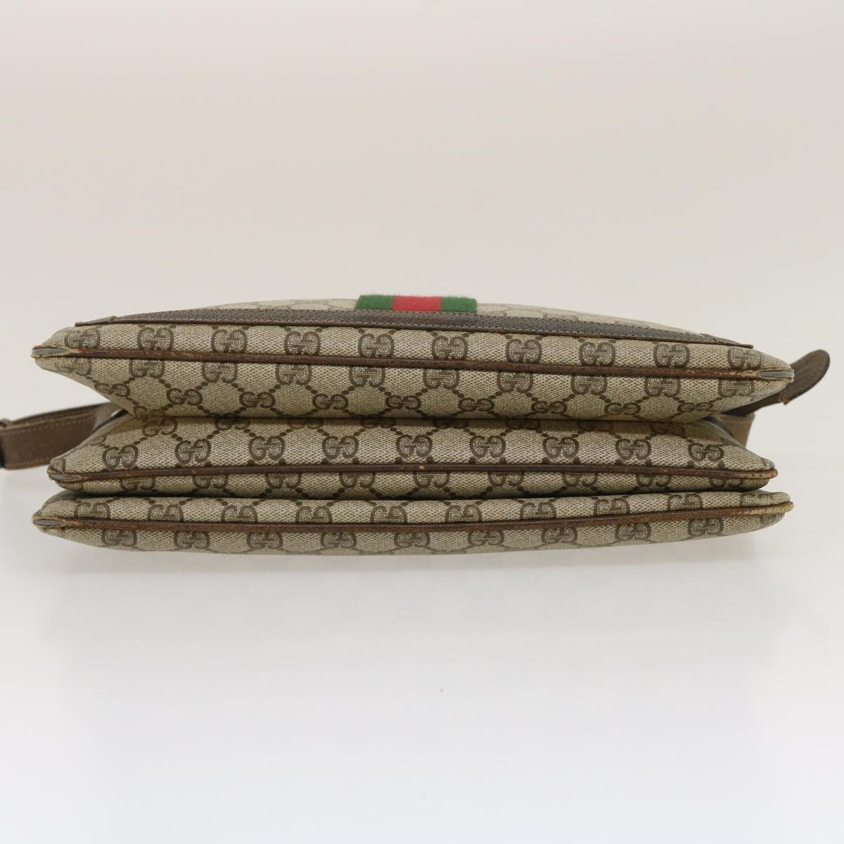 GUCCI Web Sherry Line GG Canvas Shoulder Bag Beige Red Green bs1024