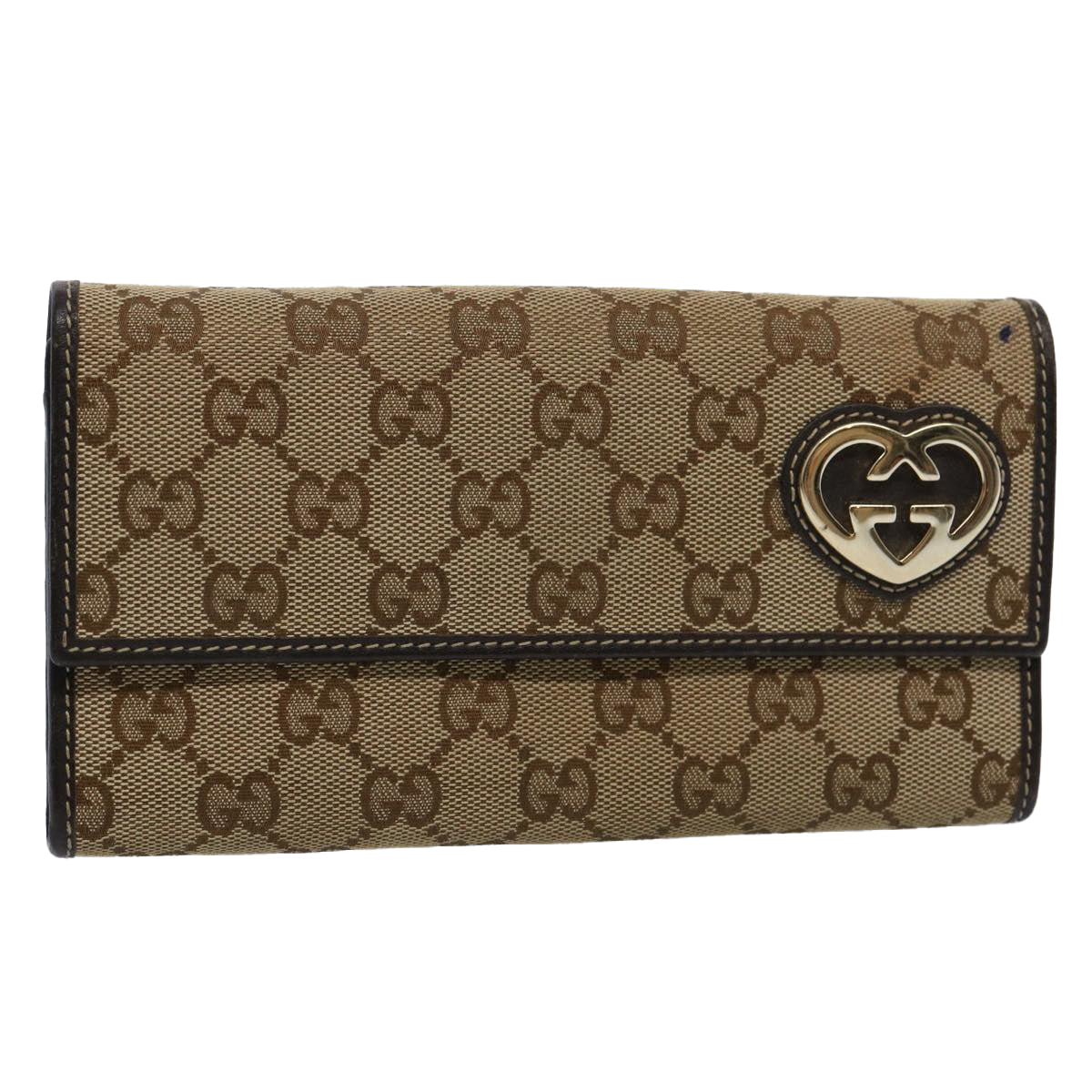 GUCCI GG Canvas Long Wallet Beige 251861 bs10353