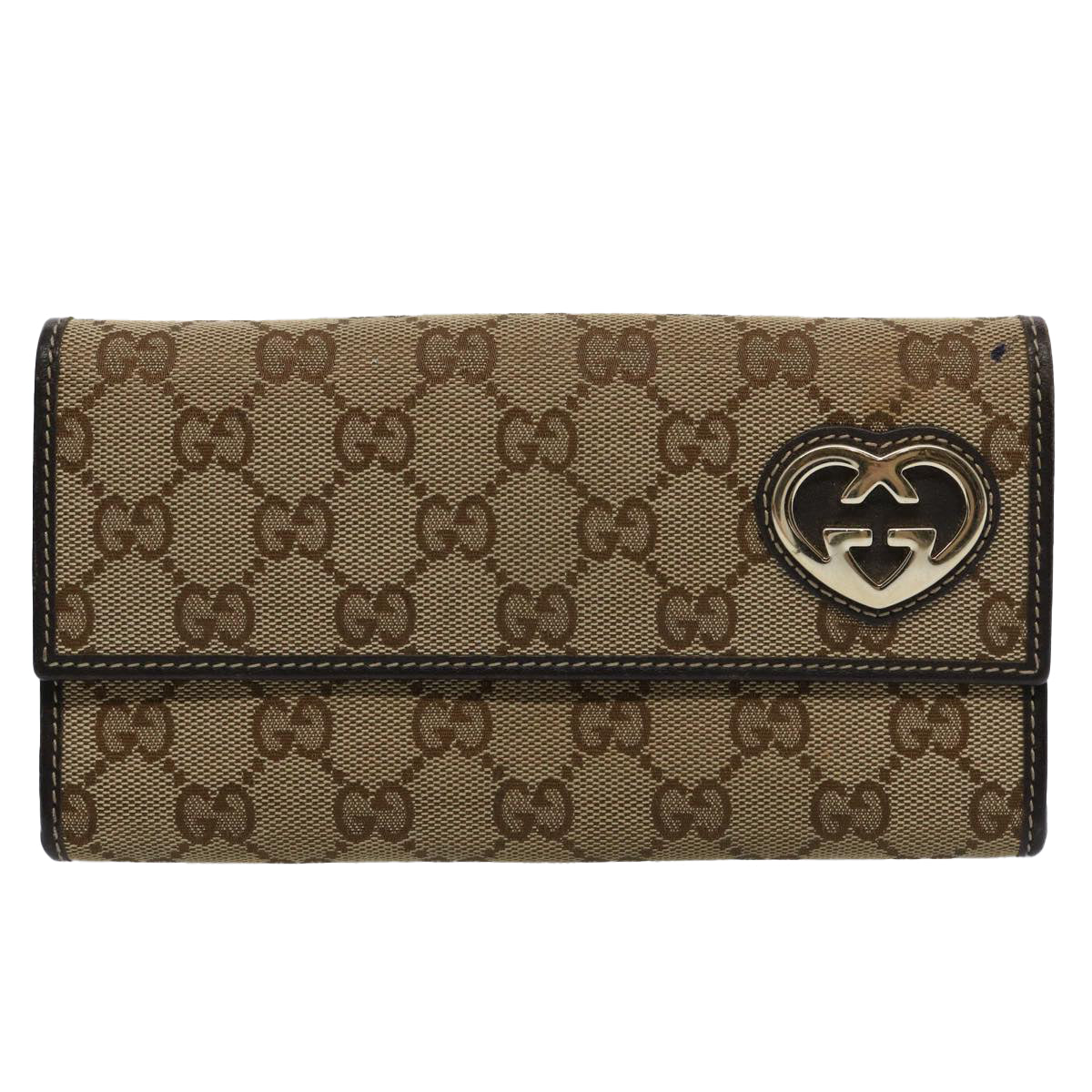 GUCCI GG Canvas Long Wallet Beige 251861 bs10353