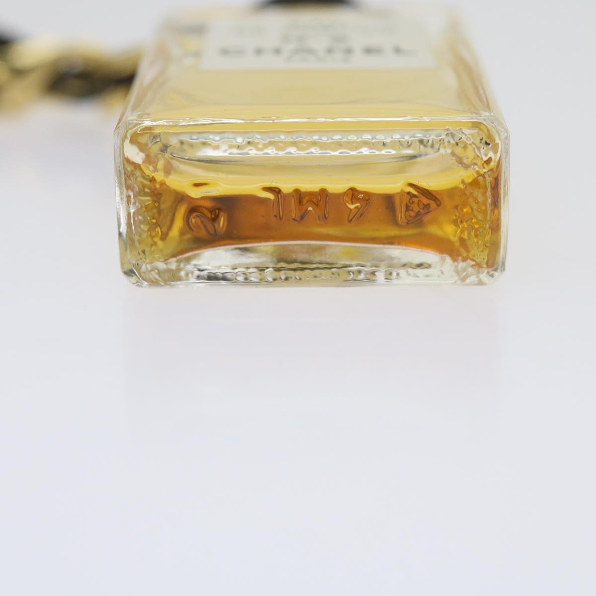 CHANEL Perfume N°5 Chain Necklace Clear Gold Tone CC bs10372