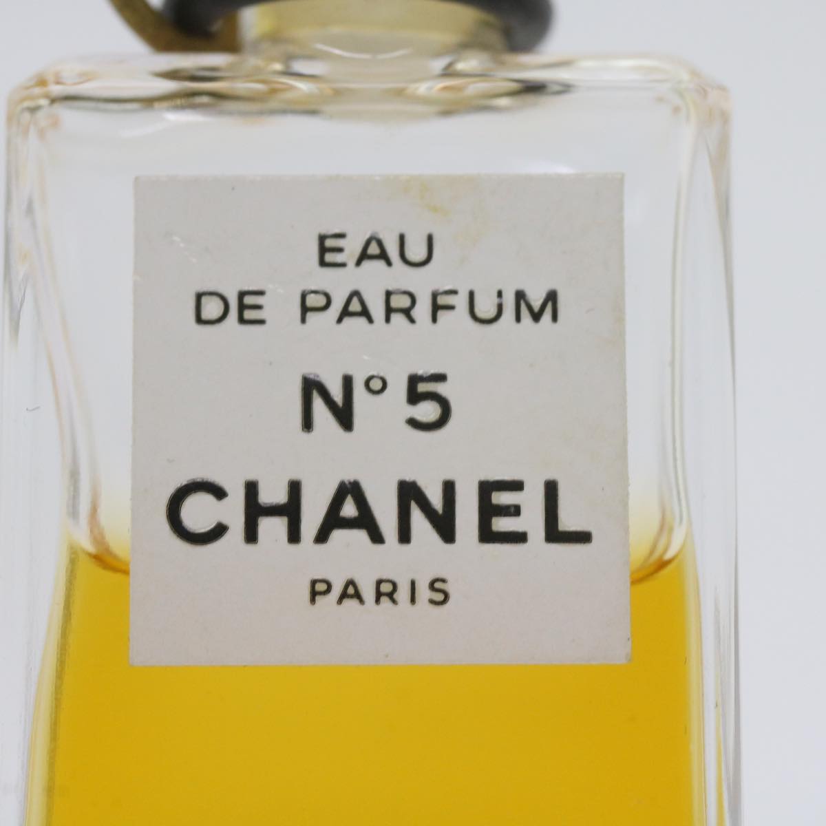 CHANEL Perfume N°5 Chain Necklace Clear Gold Tone CC bs10372