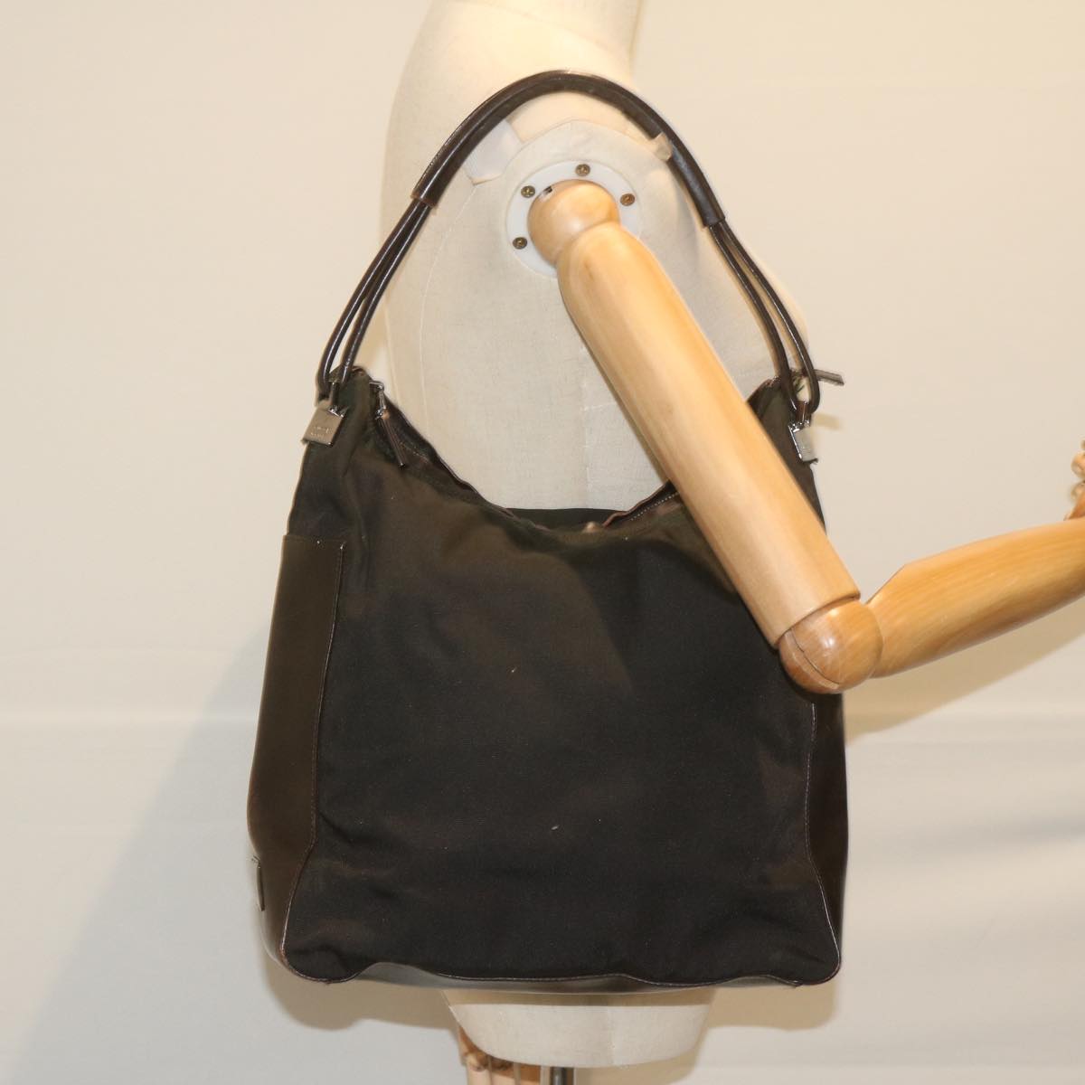 GUCCI Shoulder Bag Nylon Brown bs10421
