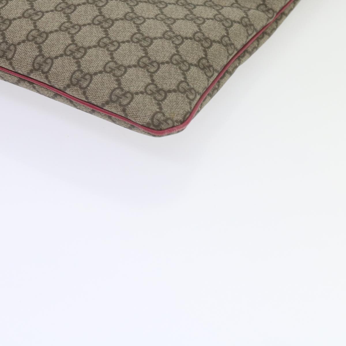 GUCCI GG Supreme Hand Bag PVC Leather Beige 117551 bs10599