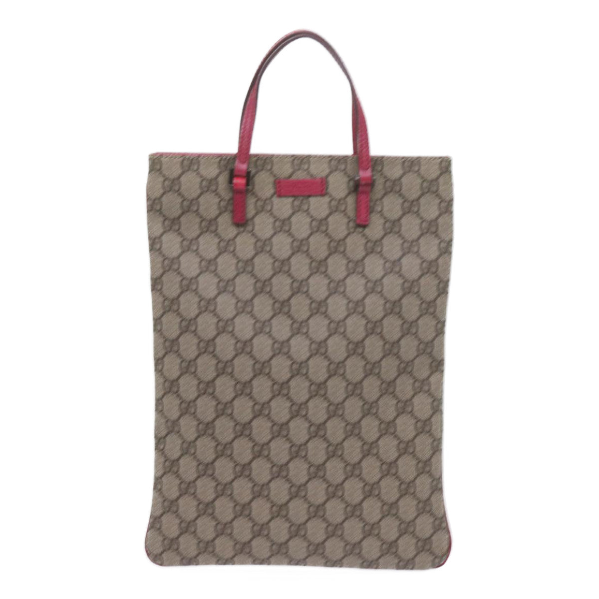 GUCCI GG Supreme Hand Bag PVC Leather Beige 117551 bs10599