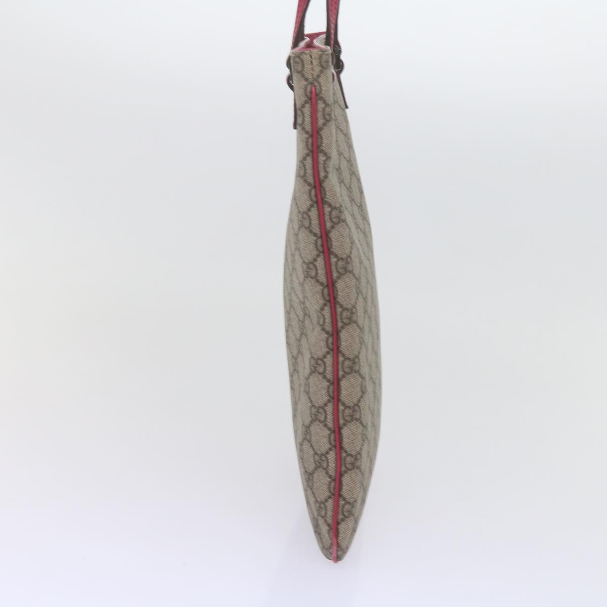 GUCCI GG Supreme Hand Bag PVC Leather Beige 117551 bs10599