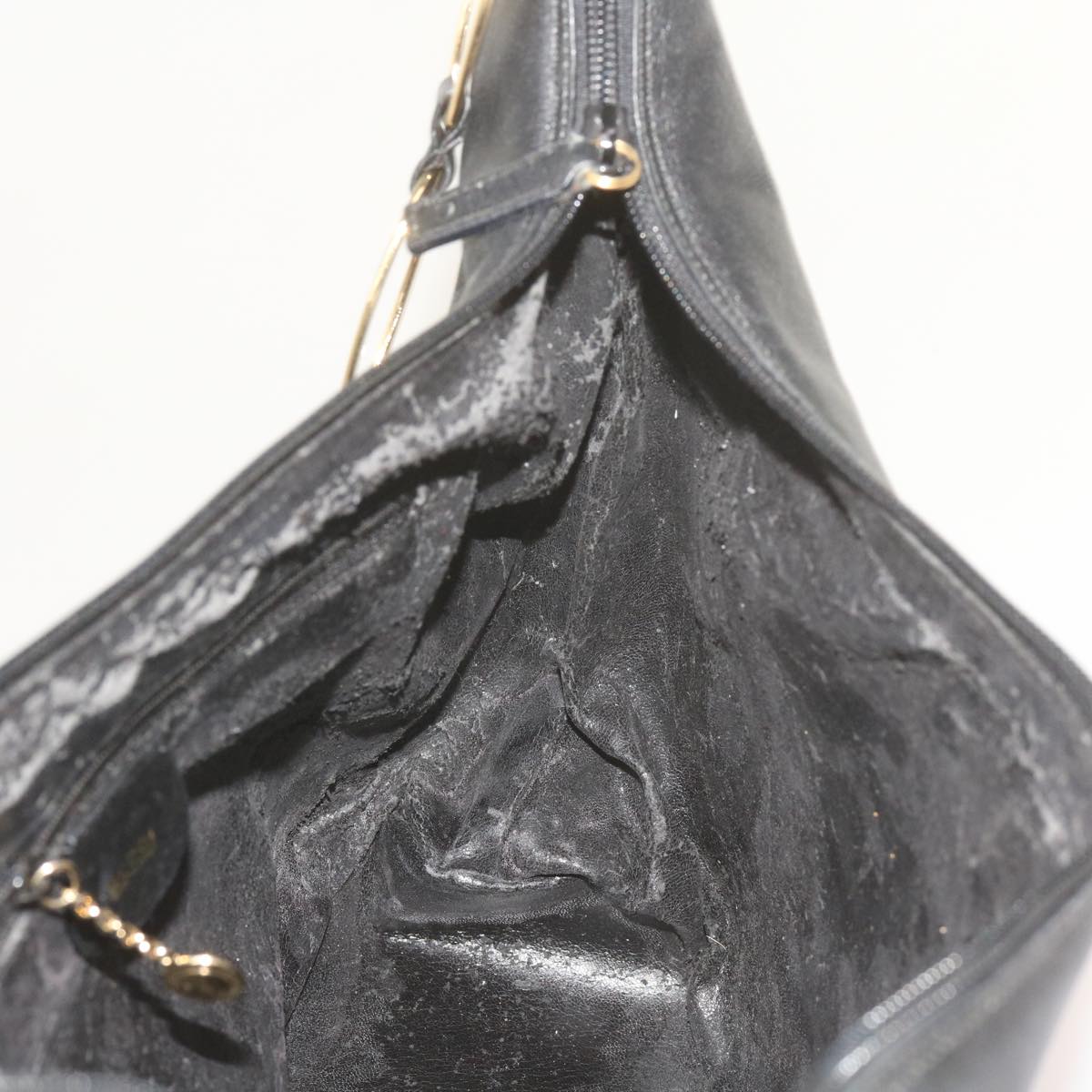 GUCCI Shoulder Bag Leather Black 001 1998 1805 bs10616
