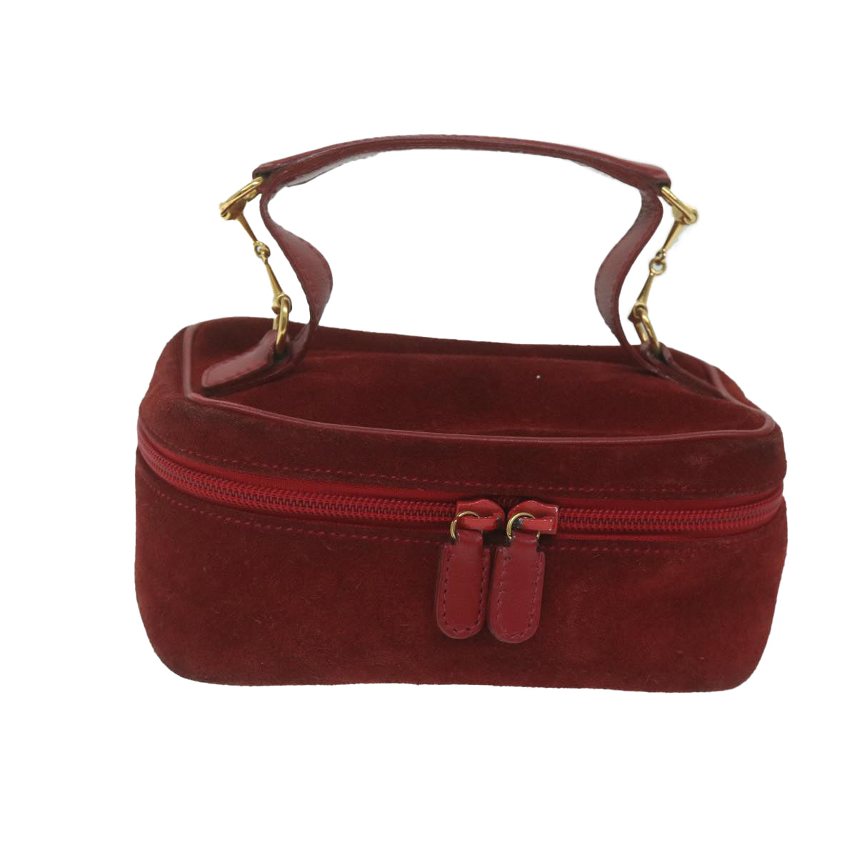 GUCCI Vanity Cosmetic Pouch Suede Red 032 1705 0141 bs10687