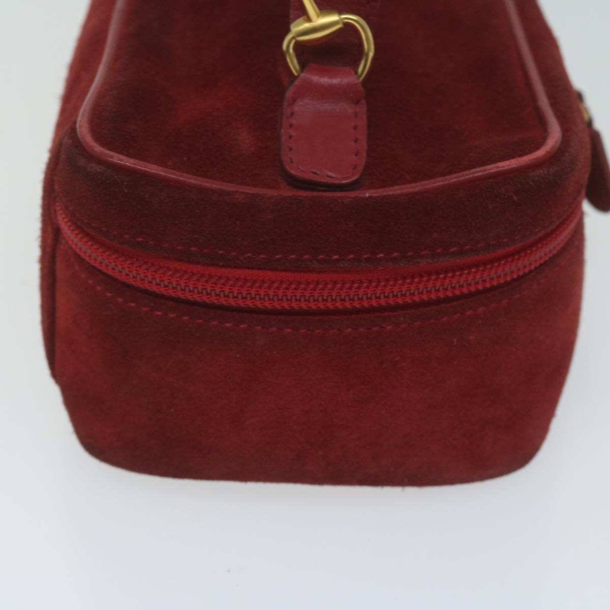 GUCCI Vanity Cosmetic Pouch Suede Red 032 1705 0141 bs10687