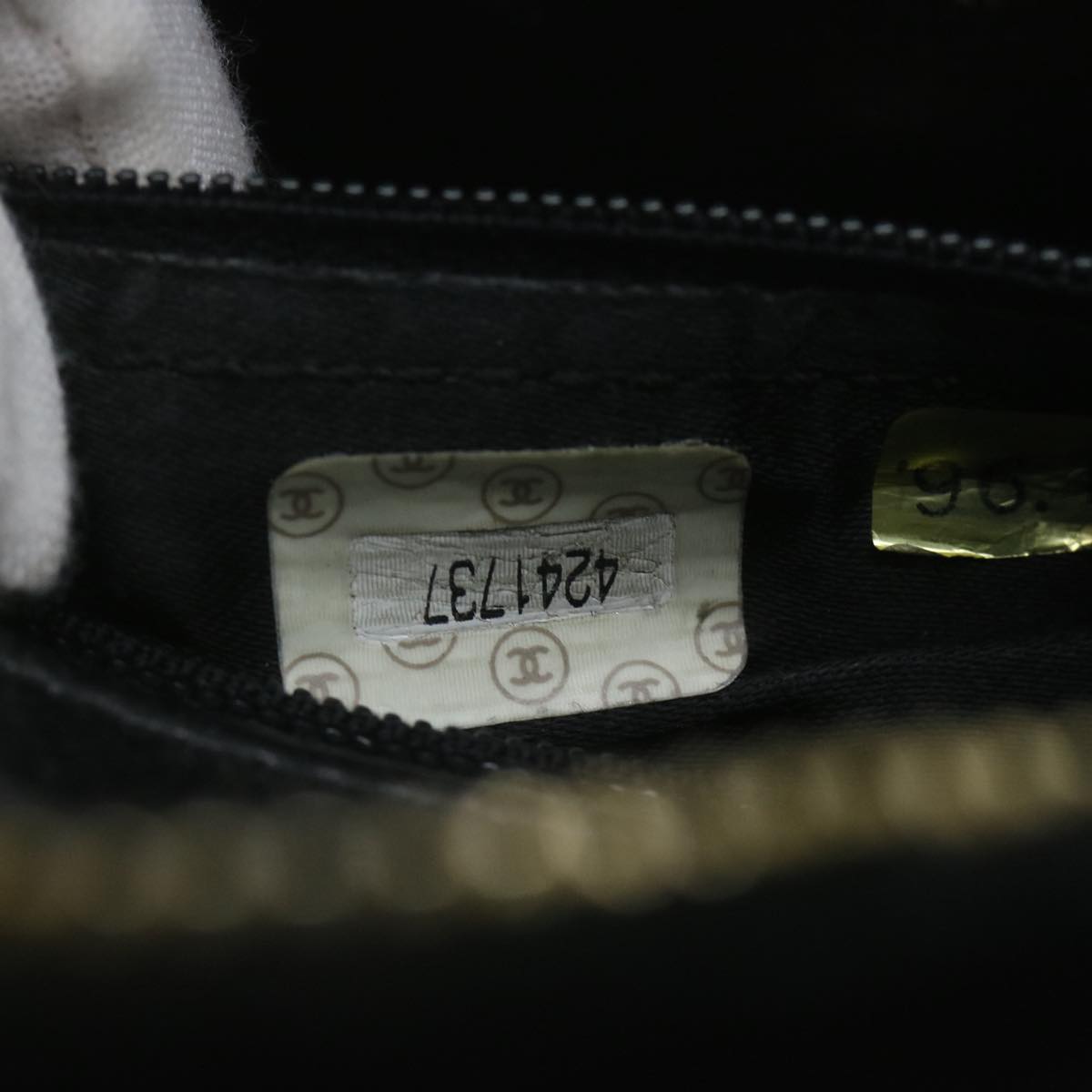 CHANEL Hand Bag Velor Black CC bs10697
