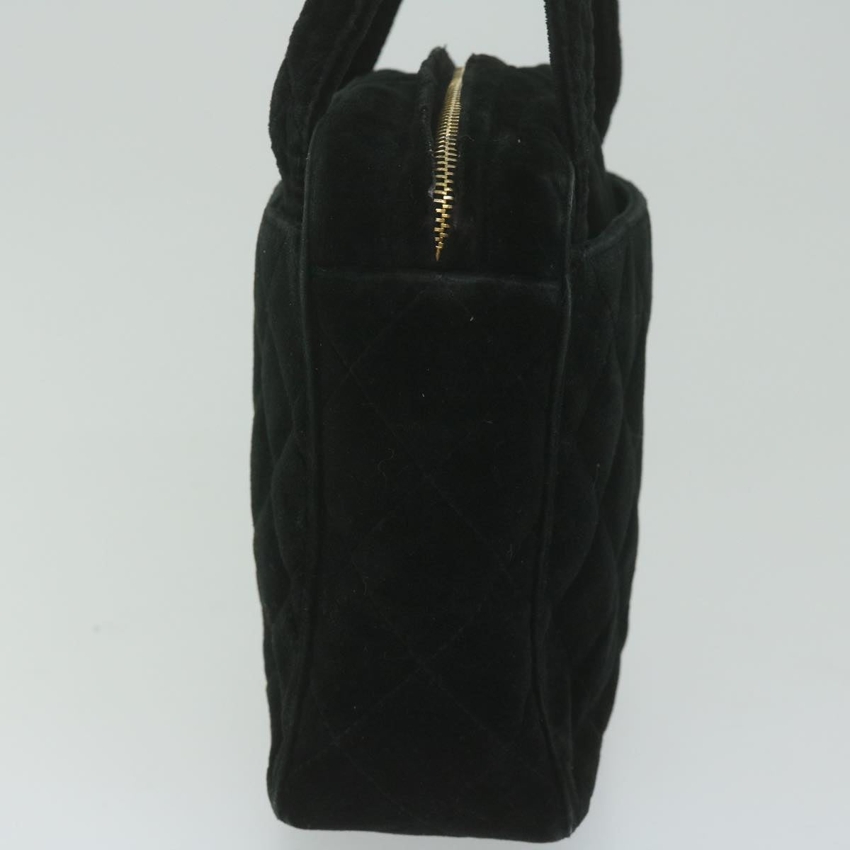 CHANEL Hand Bag Velor Black CC bs10697