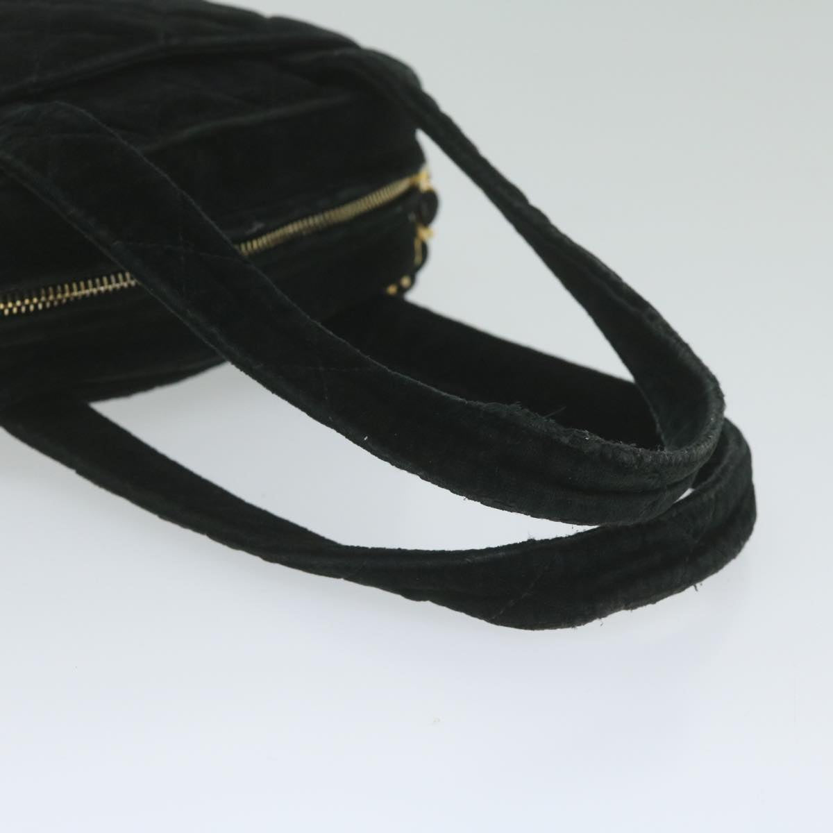 CHANEL Hand Bag Velor Black CC bs10697