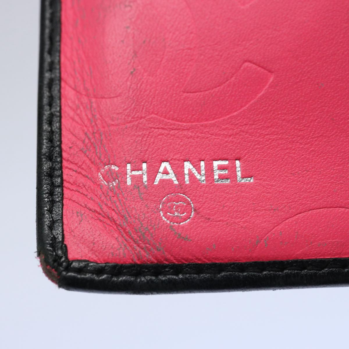 CHANEL Cambon Line Long Wallet Leather Black CC bs10747