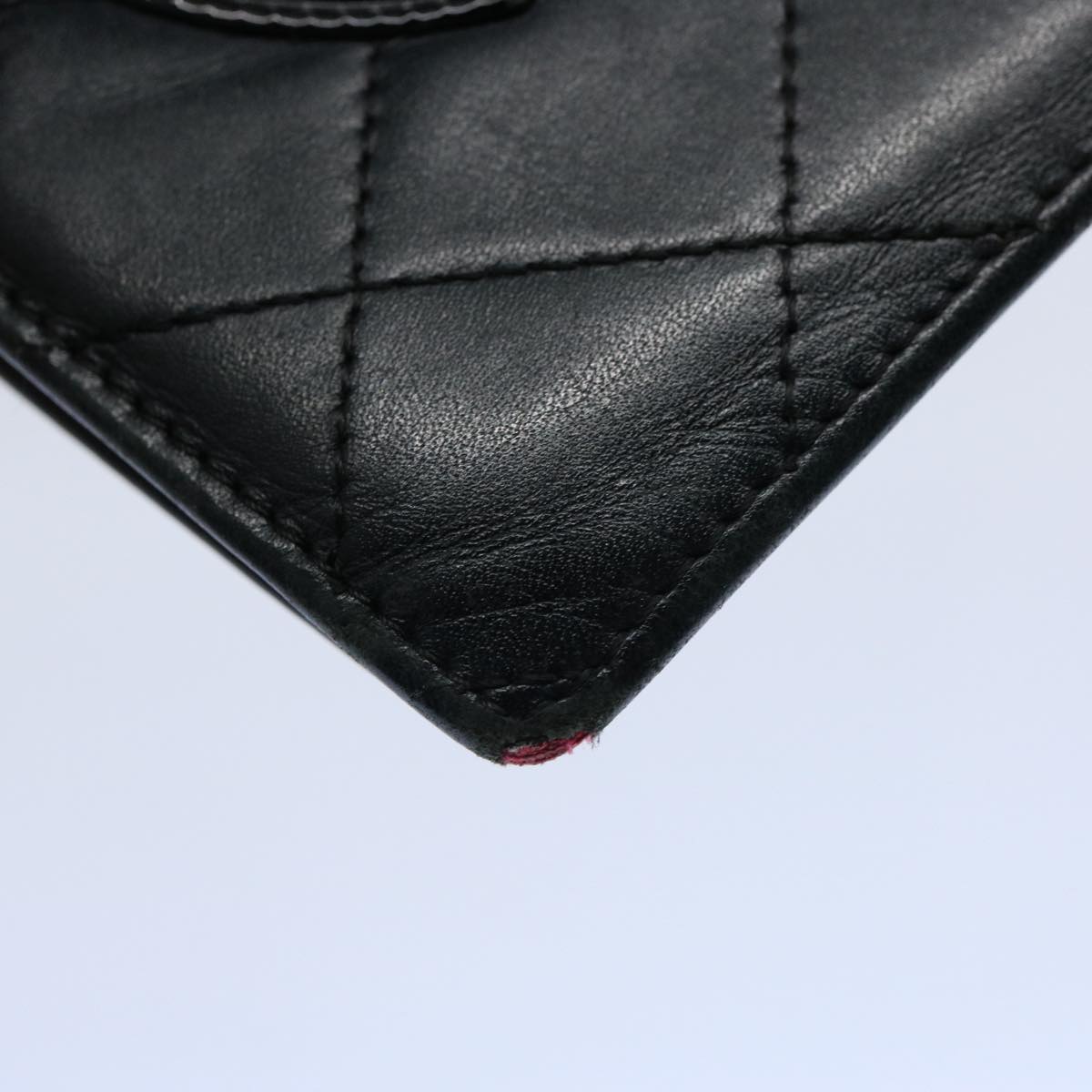 CHANEL Cambon Line Long Wallet Leather Black CC bs10747