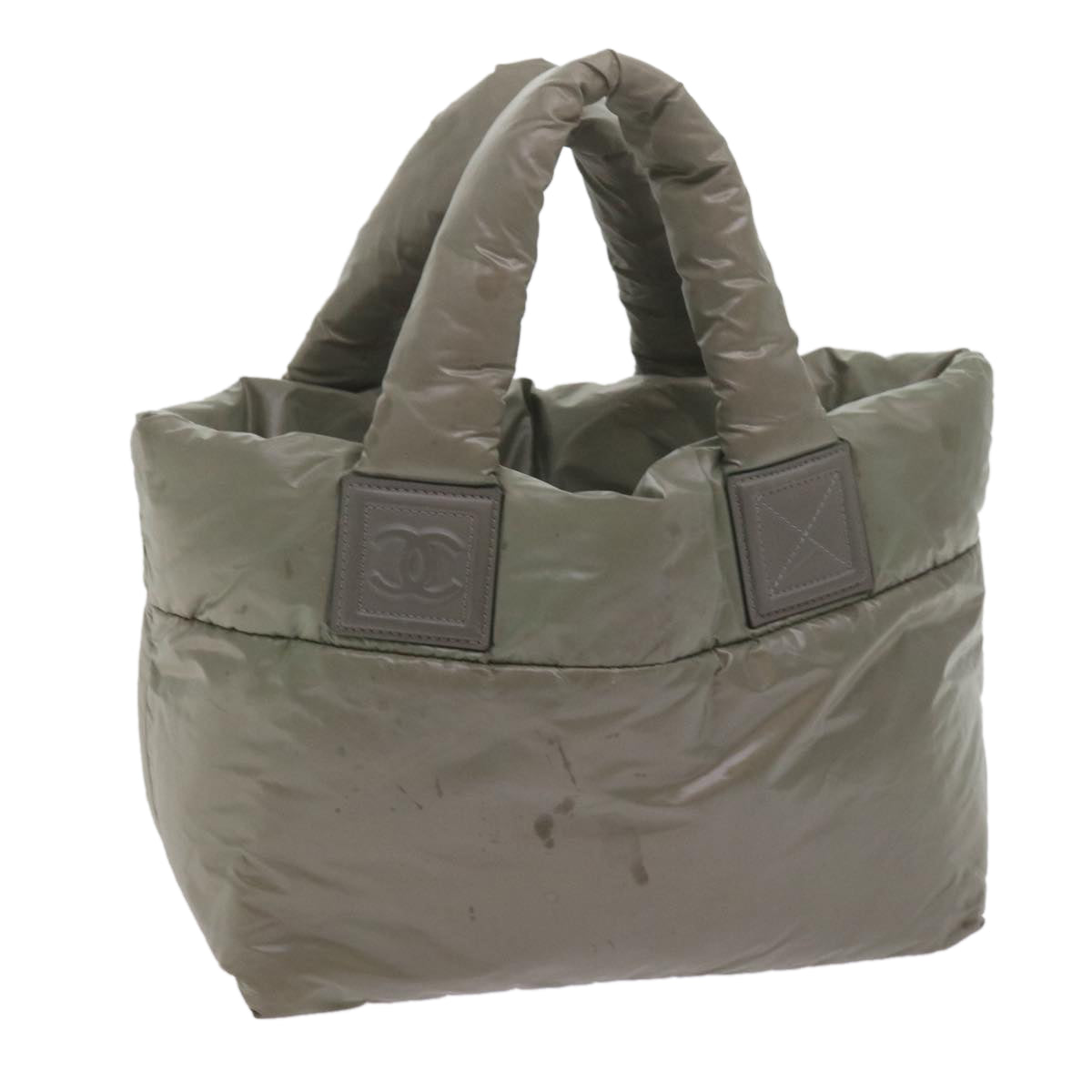CHANEL Cococoon Shoulder Bag Nylon Gray CC bs10830