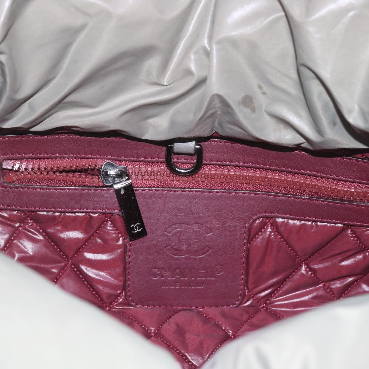 CHANEL Cococoon Shoulder Bag Nylon Gray CC bs10830