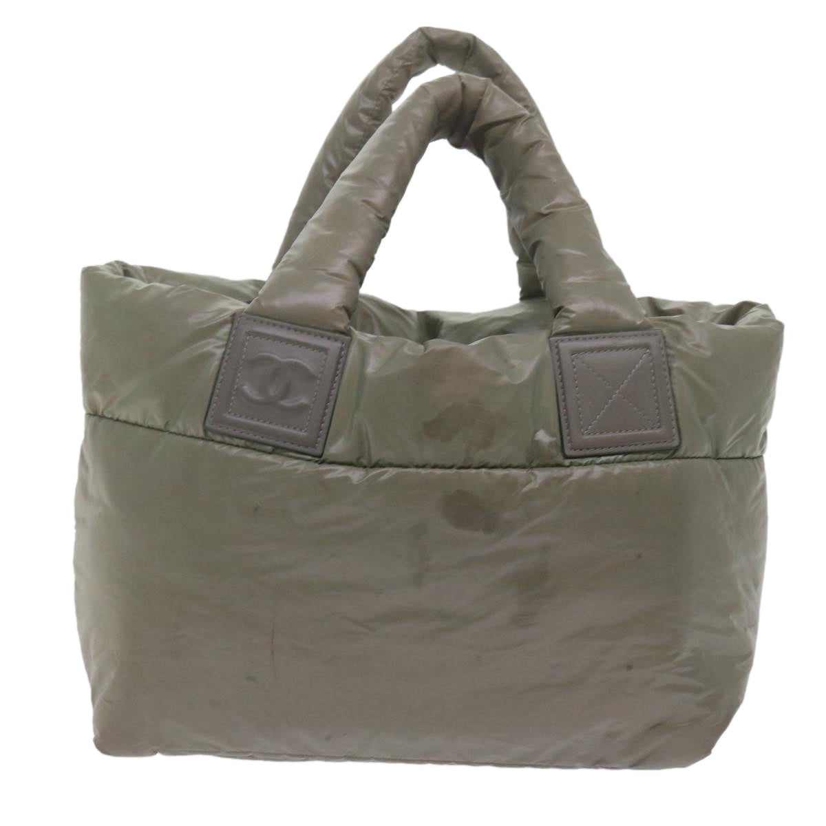 CHANEL Cococoon Shoulder Bag Nylon Gray CC bs10830
