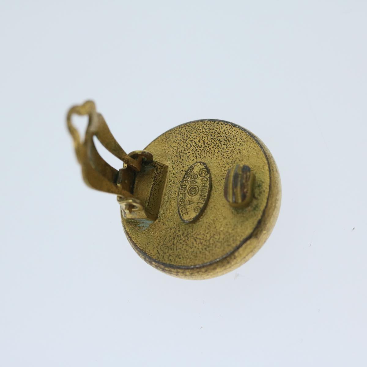 CHANEL Earring Gold Tone CC bs11280