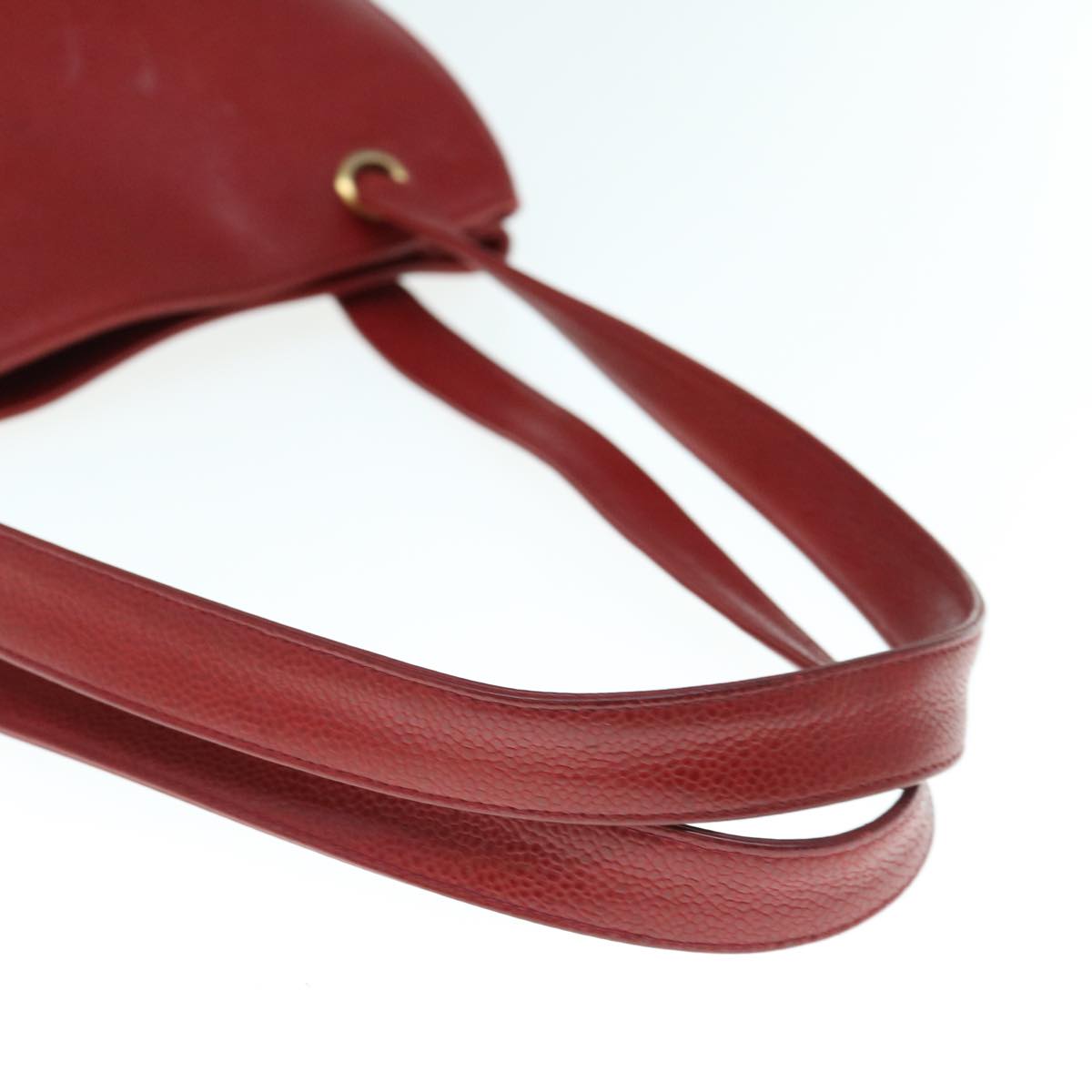 CHANEL Shoulder Bag Caviar Skin Red CC bs11402