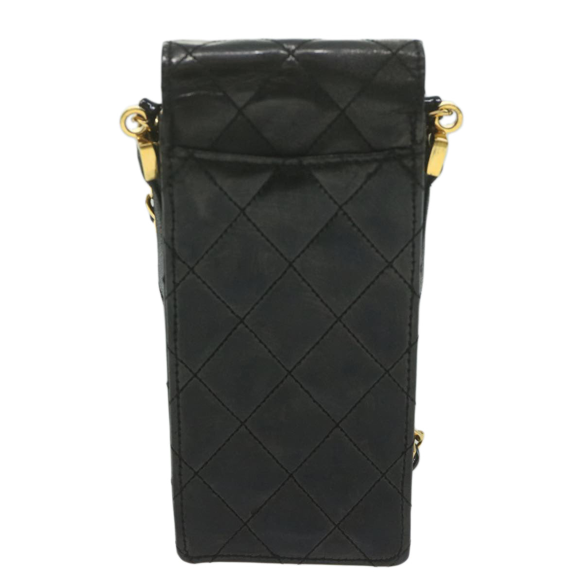 CHANEL Matelasse Chain Shoulder Bag Patent leather Black CC bs11765