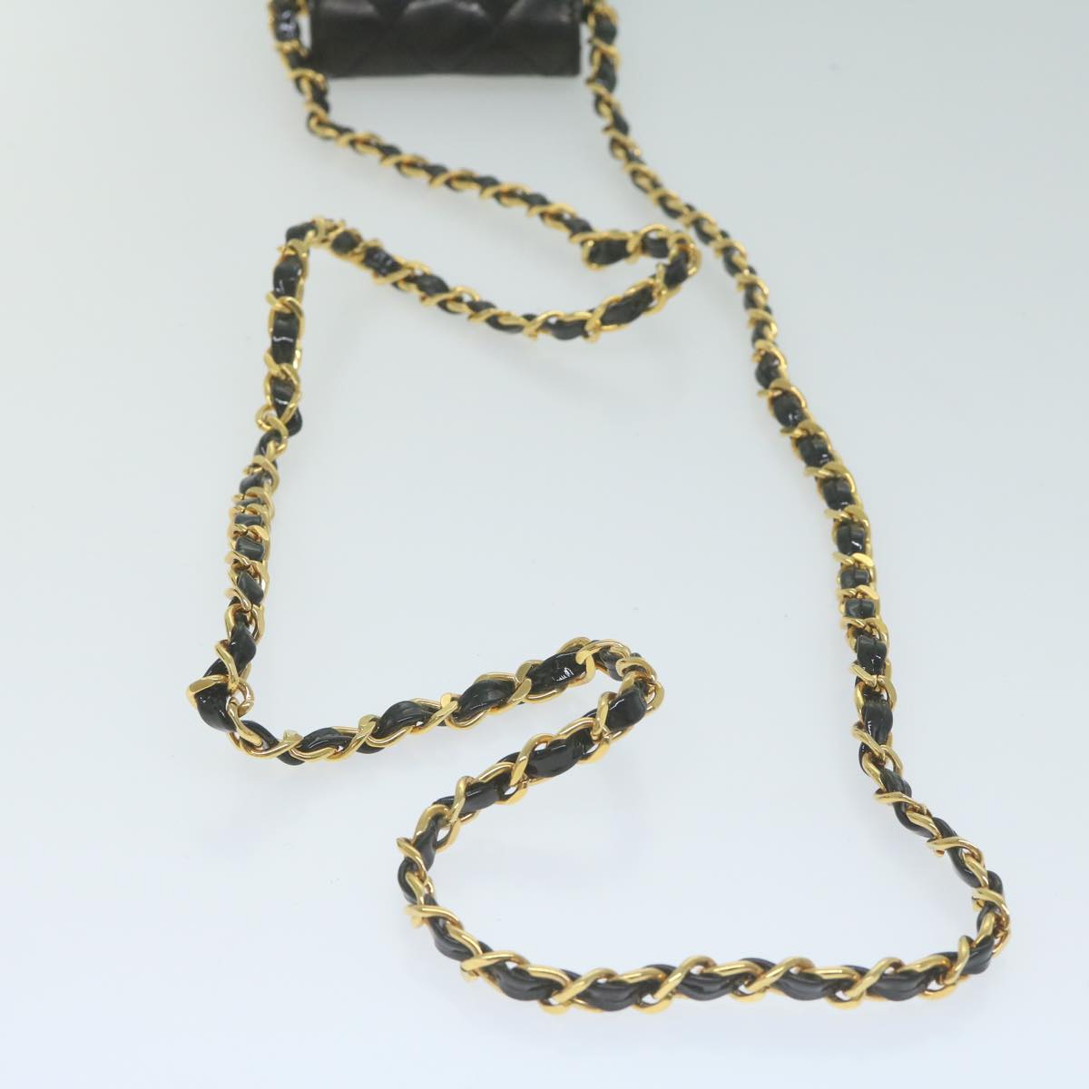 CHANEL Matelasse Chain Shoulder Bag Patent leather Black CC bs11765