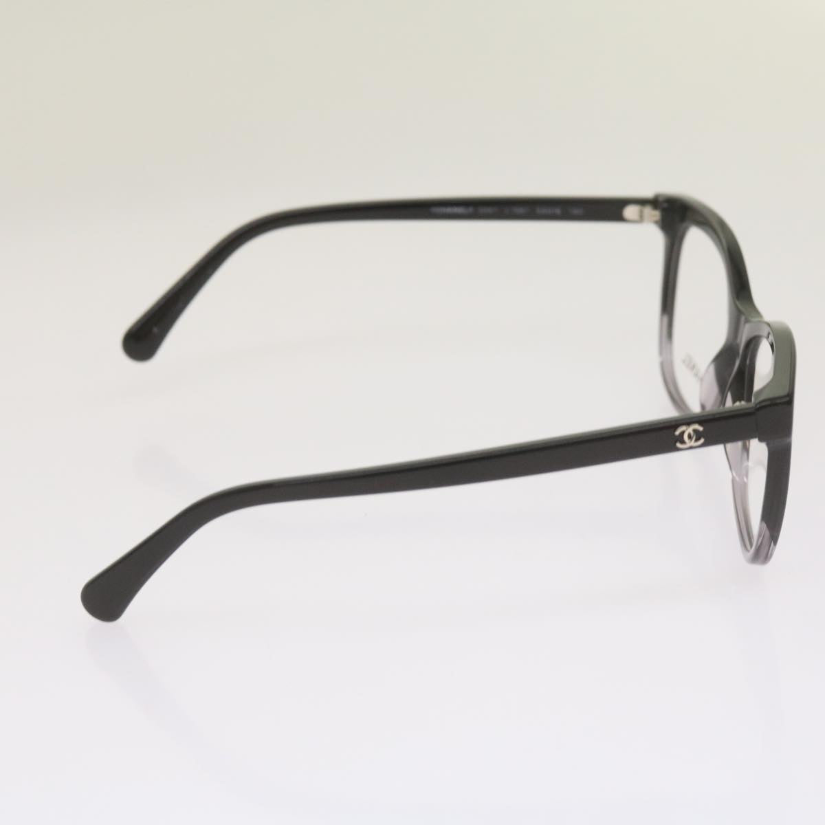 CHANEL Glasses plastic Black CC bs12146