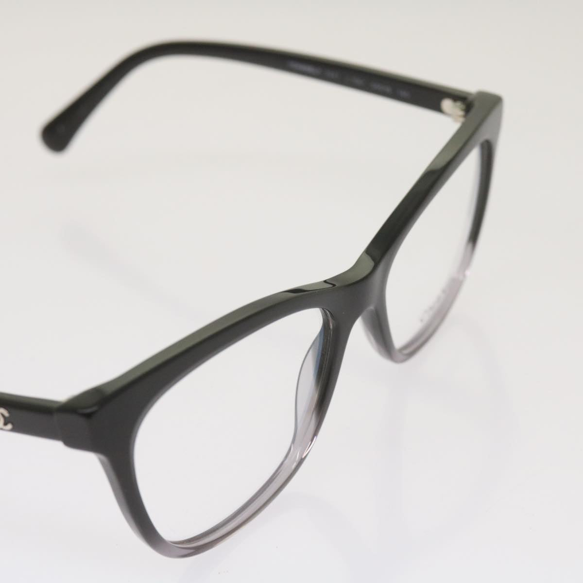 CHANEL Glasses plastic Black CC bs12146