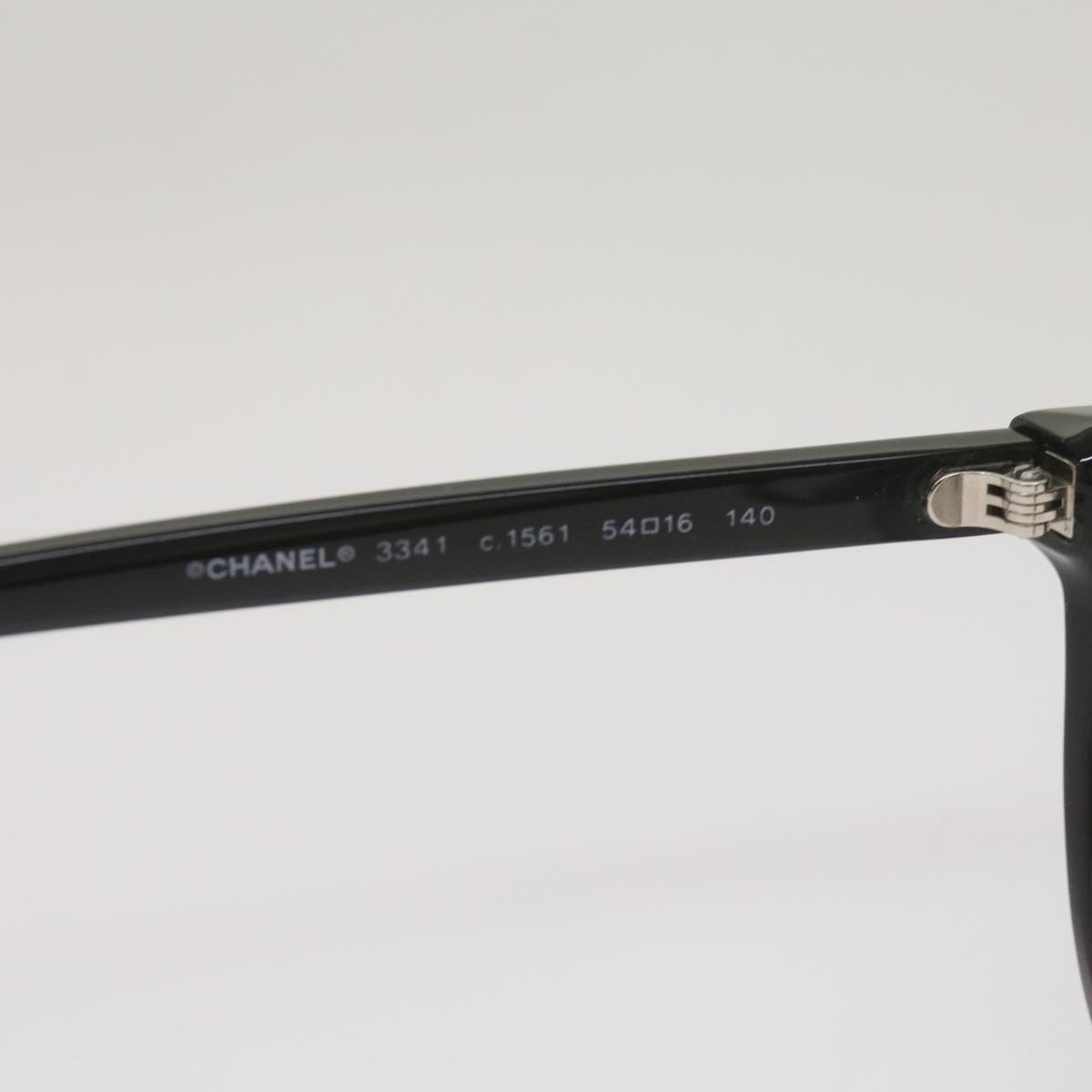 CHANEL Glasses plastic Black CC bs12146