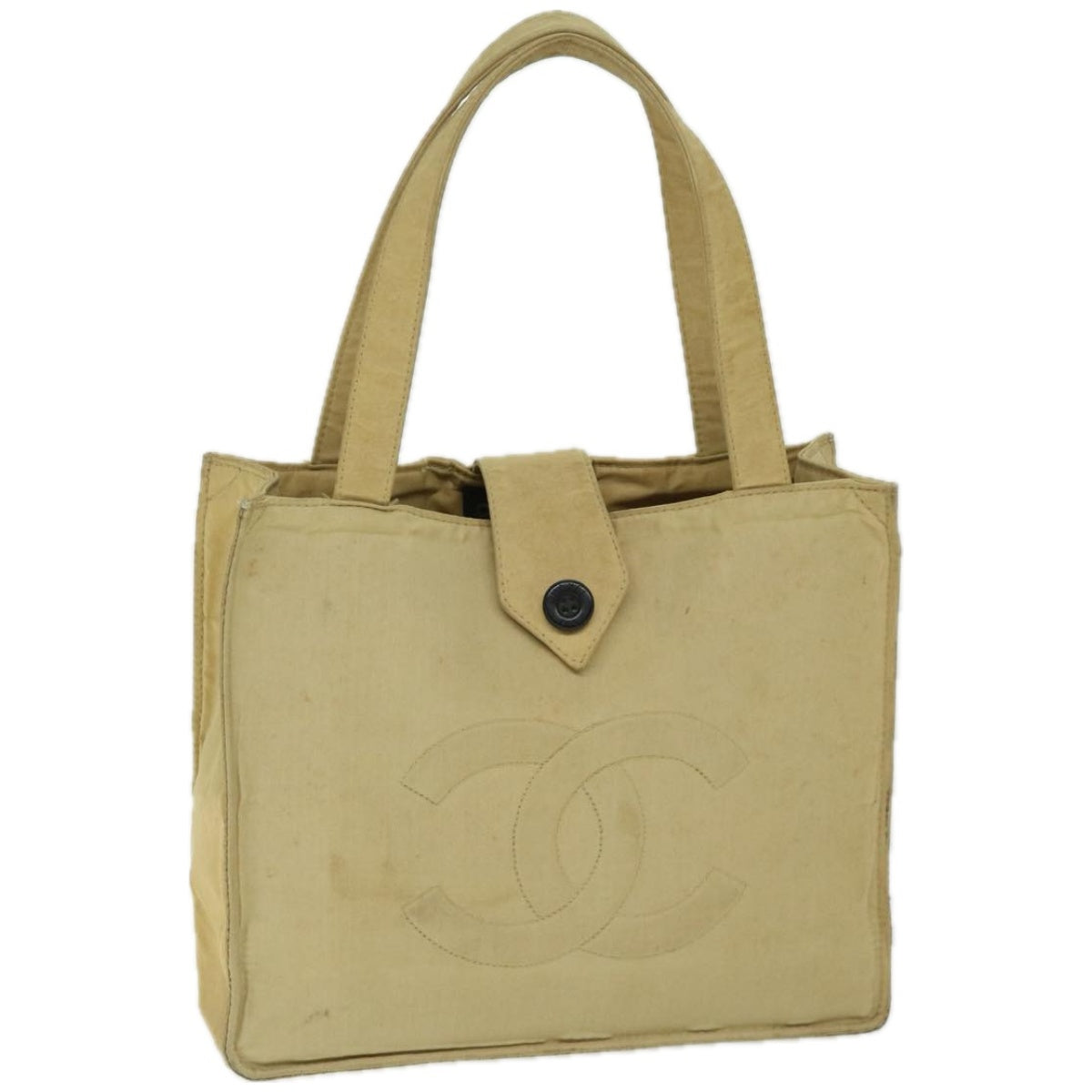 CHANEL Hand Bag Nylon Beige CC bs12434