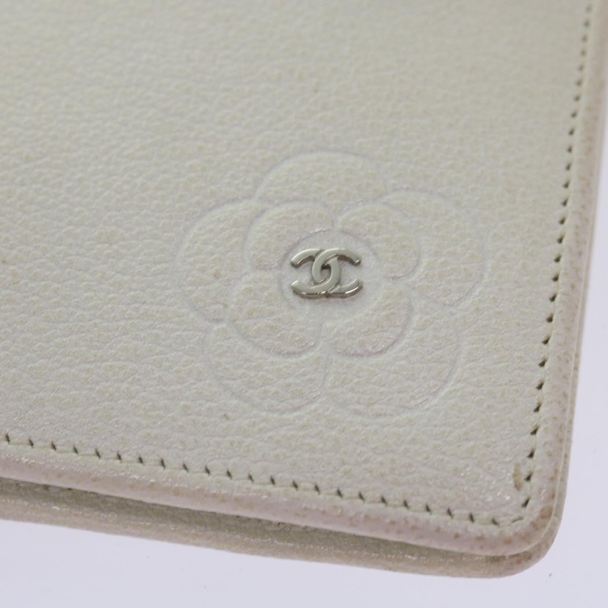 CHANEL Wallet Leather White CC bs12464
