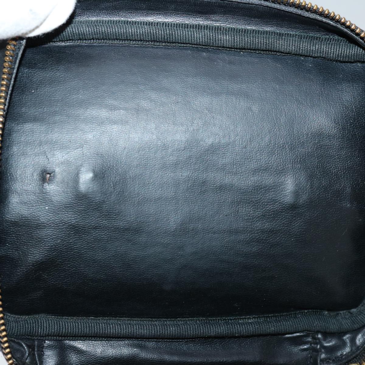 CHANEL Bicolole Vanity Cosmetic Pouch Leather Black CC bs13181