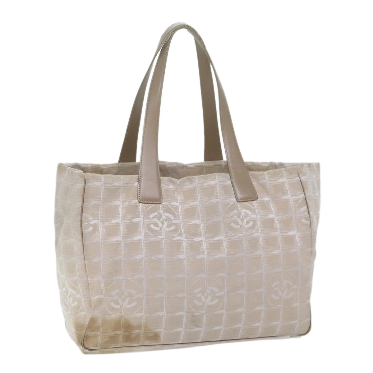 CHANEL New Travel Line Tote Bag Nylon Beige CC bs13324