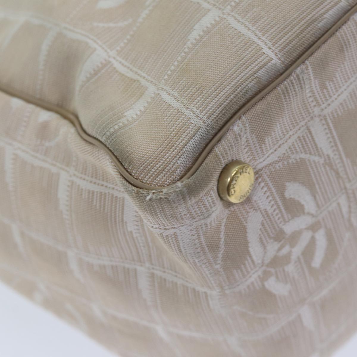 CHANEL New Travel Line Tote Bag Nylon Beige CC bs13324