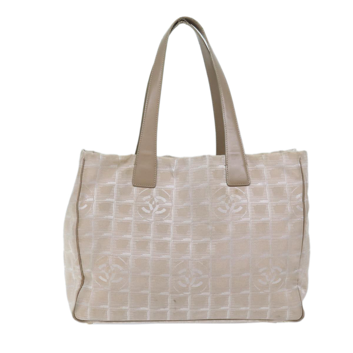 CHANEL New Travel Line Tote Bag Nylon Beige CC bs13324