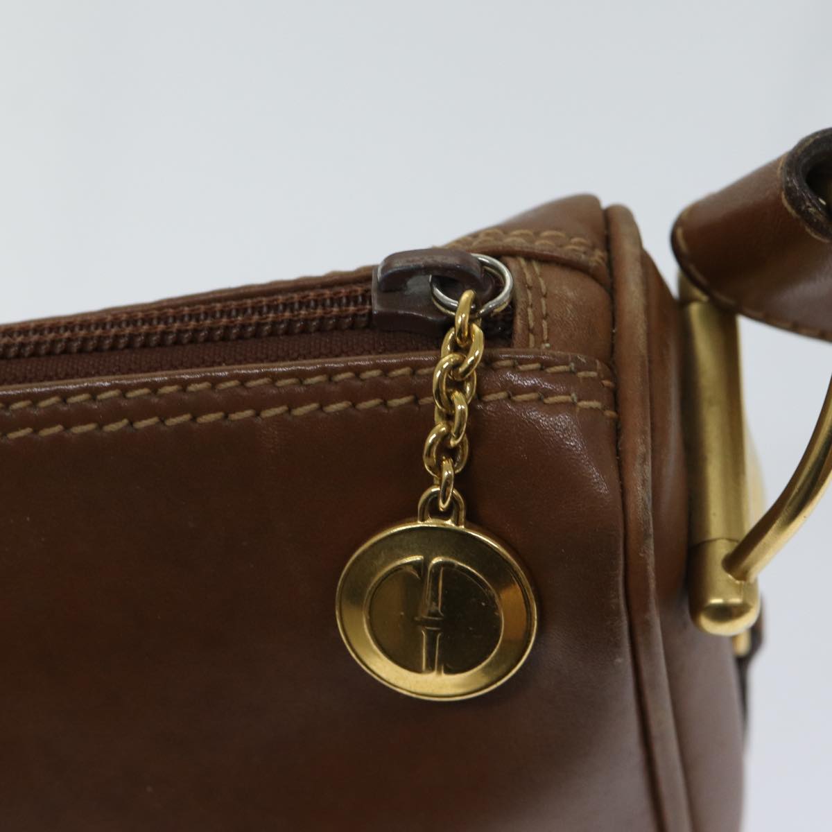 GUCCI Horsebit Shoulder Bag Leather Brown bs13592